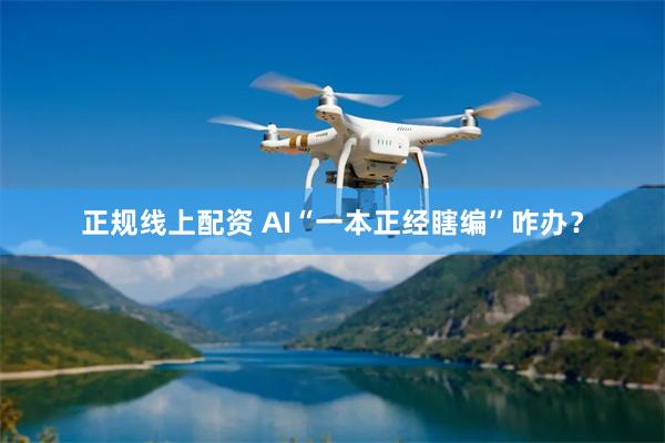 正规线上配资 AI“一本正经瞎编”咋办？