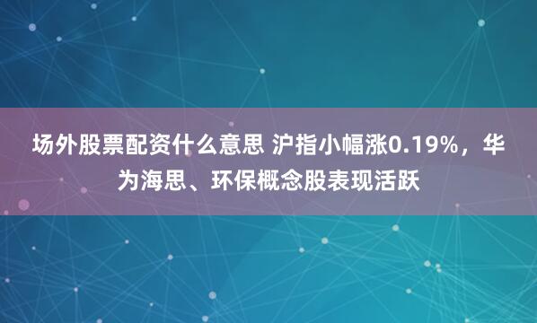 场外股票配资什么意思 沪指小幅涨0.19%，华为海思、环保概念股表现活跃