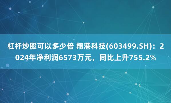 杠杆炒股可以多少倍 翔港科技(603499.SH)：2024年净利润6573万元，同比上升755.2%