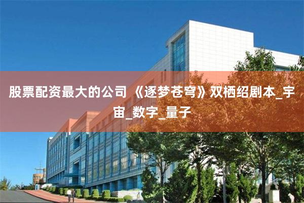 股票配资最大的公司 《逐梦苍穹》双栖绍剧本_宇宙_数字_量子